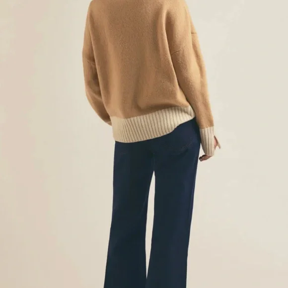 NWT Favorite Daughter Tan and Cream ANDI Sweater - Picture 4 of 4
